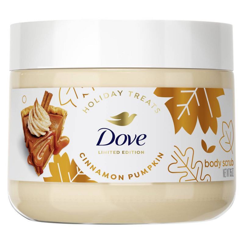 slide 1 of 8, Dove Beauty Limited Edition Fall Holiday Treat Body Scrub - Cinnamon Pumpkin Pie - 15oz, 15 oz