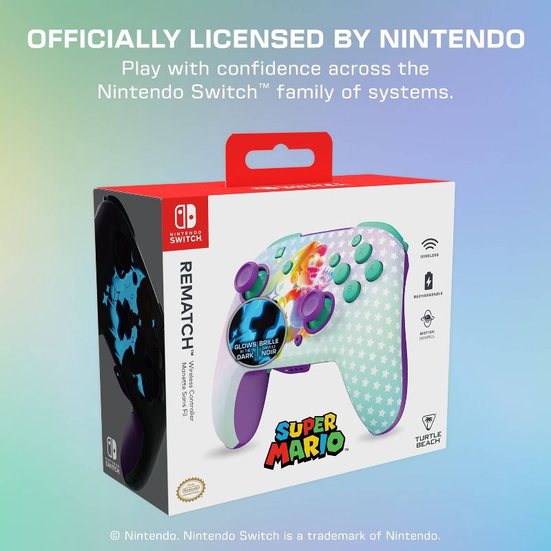 slide 7 of 15, Turtle Beach Rematch Wireless Controller Invincible Mario - Nintendo Switch: Bluetooth, Motion Control, 1 ct