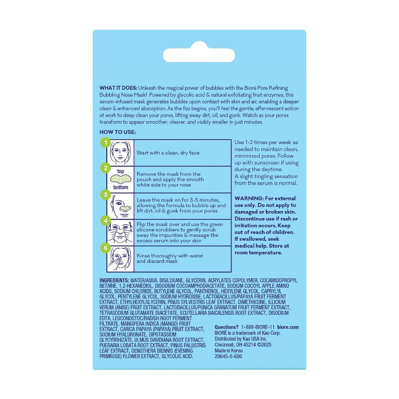 slide 2 of 11, Biore Bubbling Nose Mask - 8ct, 8 ct