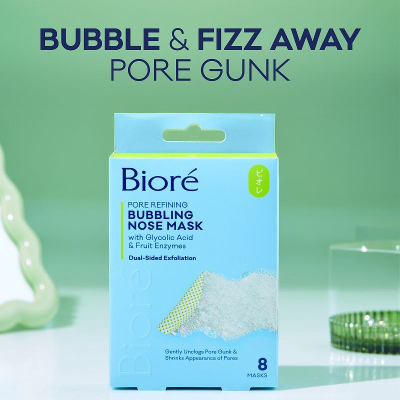 slide 3 of 11, Biore Bubbling Nose Mask - 8ct, 8 ct