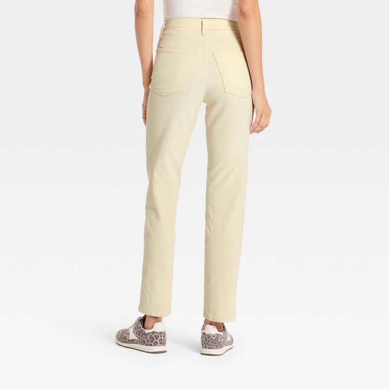 slide 2 of 3, Women's Everyday High-Rise Straight Velvet Pants - Universal Thread™ White 8, 1 ct