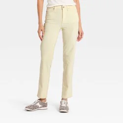 Women's Everyday High-Rise Straight Velvet Pants - Universal Thread™ White 10
