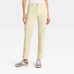 Women's Everyday High-Rise Straight Velvet Pants - Universal Thread™ White 10