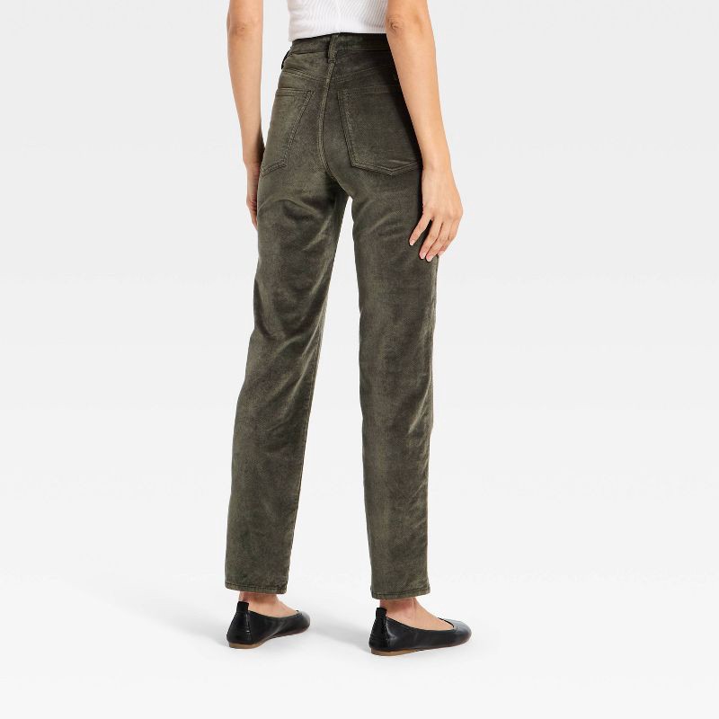 slide 2 of 3, Women's Everyday High-Rise Straight Velvet Pants - Universal Thread™ Gray 2, 1 ct