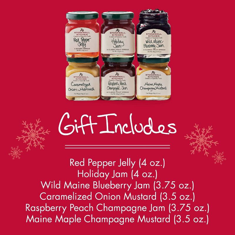 slide 4 of 7, Stonewall Kitchen Holiday Sampler Collection Jams and Preserves Gift Set - 3.2lbs/6pc, 3.2 lb, 6 ct