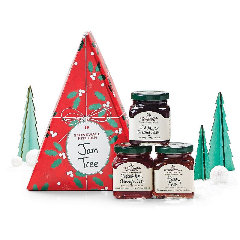 slide 1 of 8, Stonewall Kitchen Holiday Jam Tree Gift Set - 1.65lbs/3pc, 1.65 lb, 3 ct
