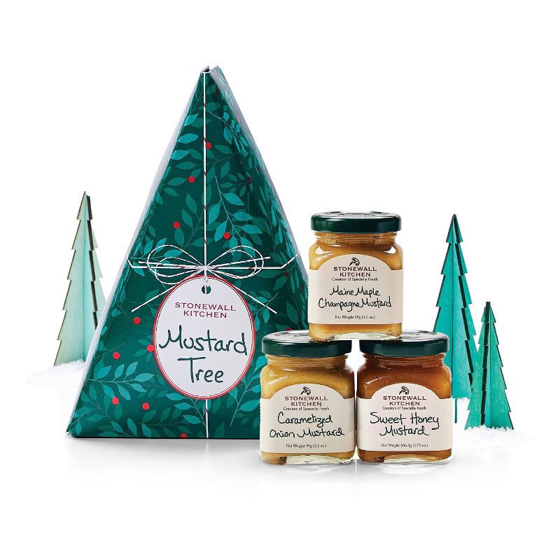 slide 1 of 8, Stonewall Kitchen Holiday Mustard Tree Gift Set - 1.625lbs/3pc, 1.625 lb, 3 ct