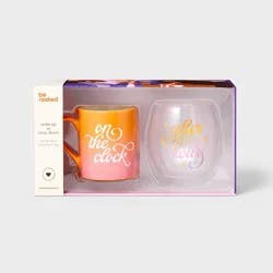 Be Rooted 2pk 18 fl oz 'On the Clock' Mug and 12 fl oz 'After Hours' Wine Set