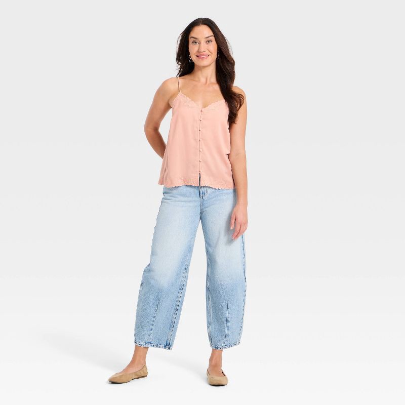 slide 3 of 3, Women's Cutwork Cami - Universal Thread™ Light Pink S, 1 ct