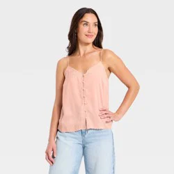 Women's Cutwork Cami - Universal Thread™ Light Pink S