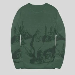 Men's Dr. Seuss The Grinch Scenic Sweater - Forest Green XL