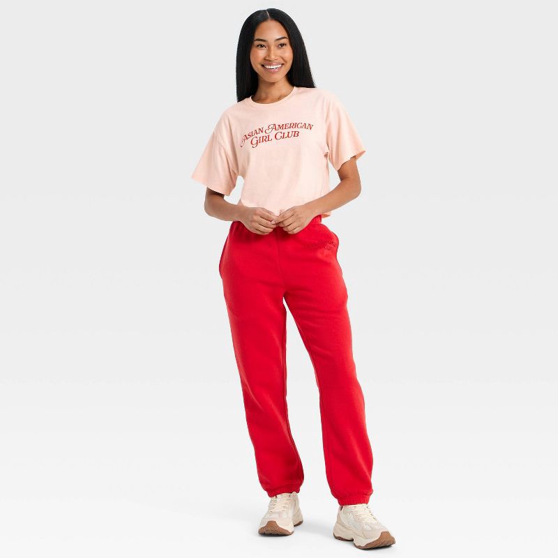 Lunar New Year Asian American Girl Club Adult Short Sleeve Cropped