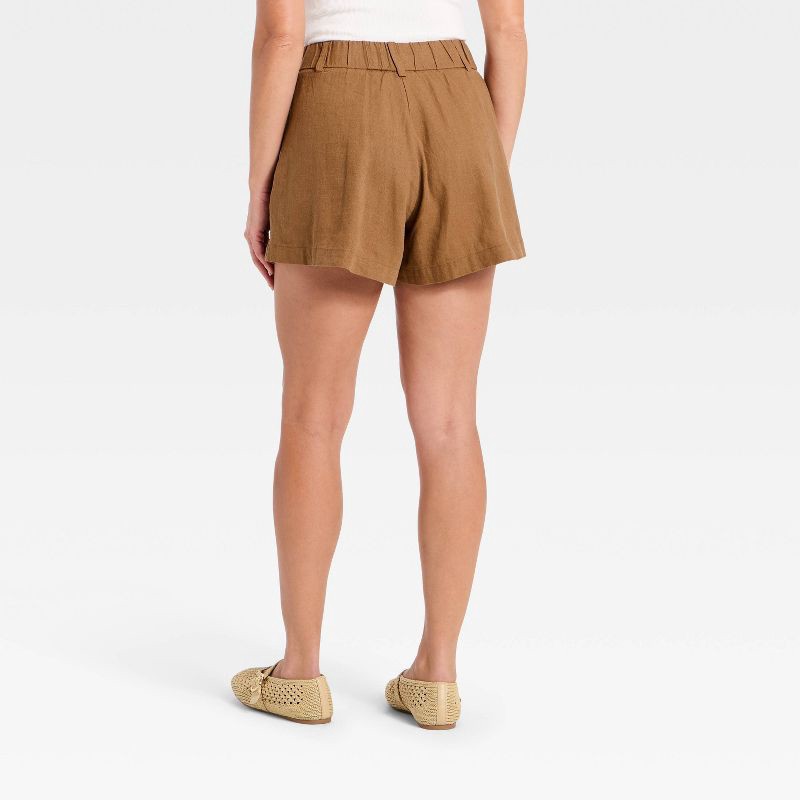 slide 2 of 3, Women's High-Rise Pleated Fashion Shorts - Universal Thread™ Brown XL, 1 ct