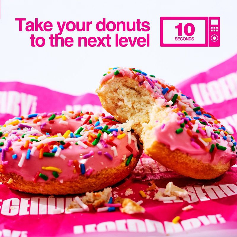slide 2 of 5, Legendary Foods Gluten Free and Keto Friendly Protein Donuts - Pink Sprinkle - 20g Protein - 8.7oz/4ct, 20 gram, 8.7 oz, 4 ct