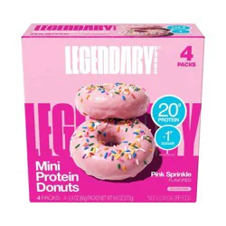 Legendary Foods Gluten Free and Keto Friendly Protein Donuts - Pink Sprinkle - 20g Protein - 9.6oz/4ct