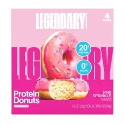 Legendary Foods Gluten Free and Keto Friendly Protein Donuts - Pink Sprinkle - 20g Protein - 8.7oz/4ct