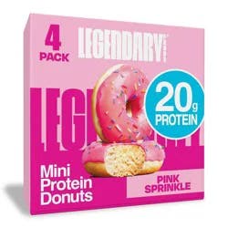 Legendary Foods Gluten Free and Keto Friendly Protein Donuts - Pink Sprinkle - 20g Protein - 8.7oz/4ct