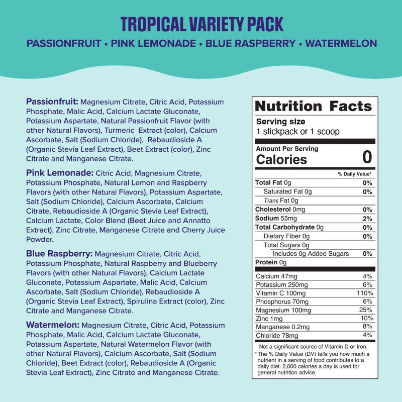 slide 3 of 8, Ultima Replenisher Daily Hydration Electrolyte Stick Packs - Tropical Variety Pack - 1.7oz/14ct, 1.7 oz, 14 ct