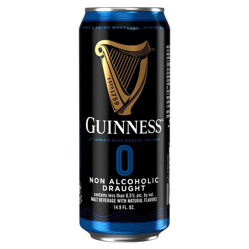slide 4 of 7, Guinness 0 Draught Non-Alcoholic Import Beer - 8pk/14.9 fl oz Cans, 8 ct, 14.9 fl oz