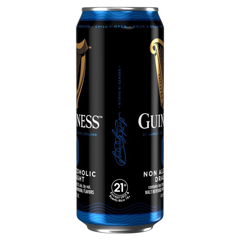 slide 6 of 7, Guinness 0 Draught Non-Alcoholic Import Beer - 8pk/14.9 fl oz Cans, 8 ct, 14.9 fl oz