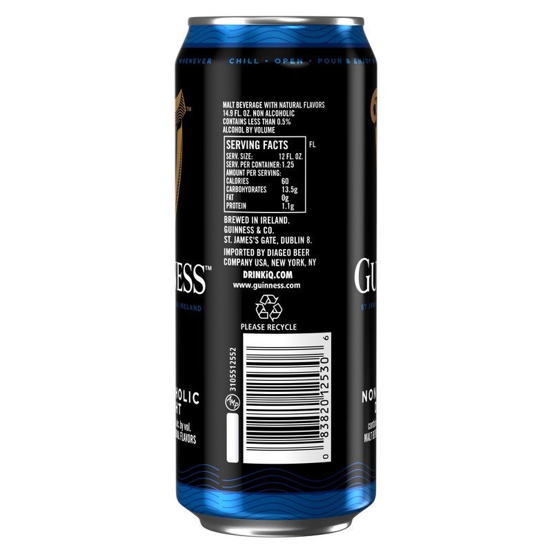 slide 7 of 7, Guinness 0 Draught Non-Alcoholic Import Beer - 8pk/14.9 fl oz Cans, 8 ct, 14.9 fl oz