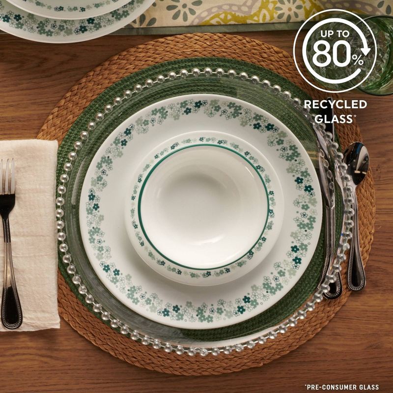 slide 3 of 7, Corelle 16pc Spring Blossom Green Dinnerware Set, 16 ct