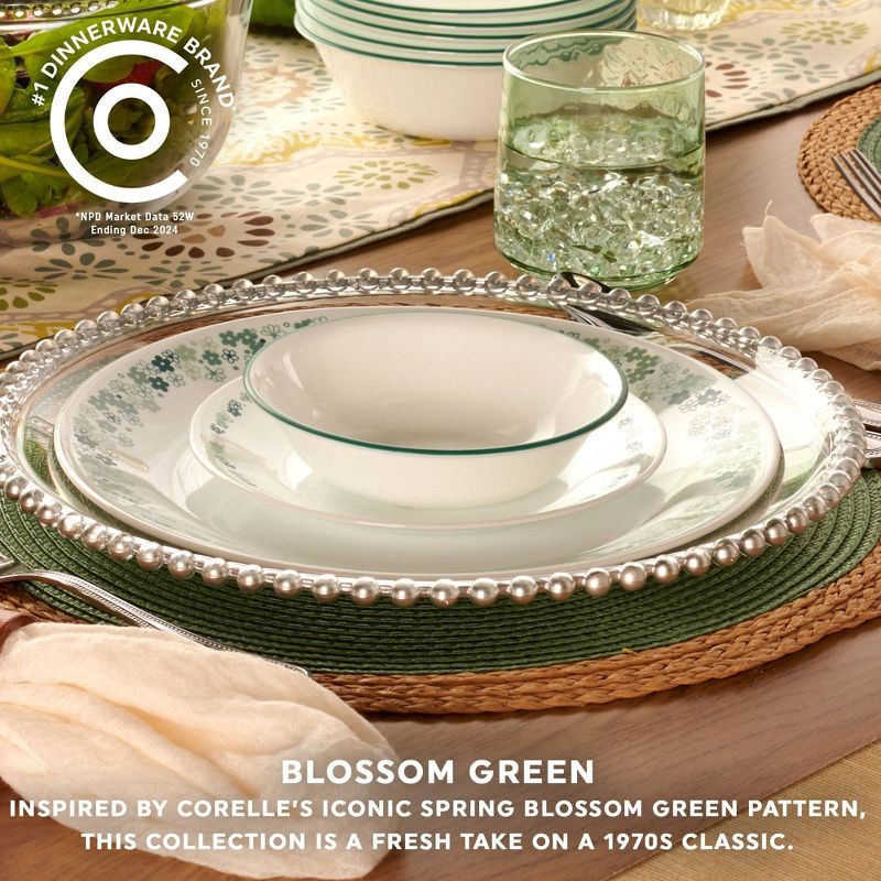 slide 4 of 7, Corelle 16pc Spring Blossom Green Dinnerware Set, 16 ct