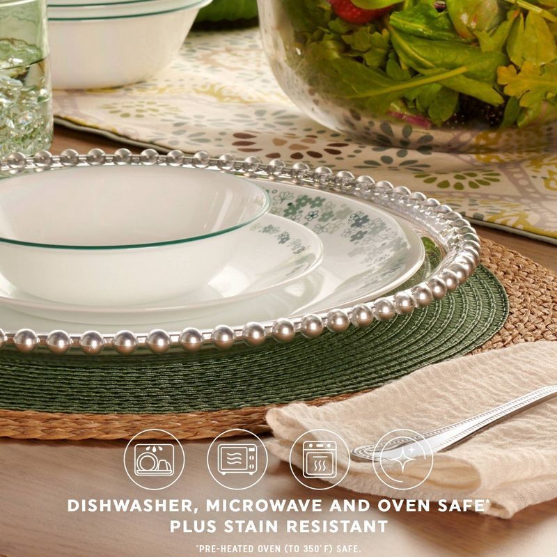 slide 5 of 7, Corelle 16pc Spring Blossom Green Dinnerware Set, 16 ct