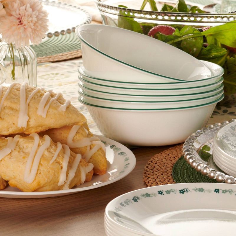 slide 7 of 7, Corelle 16pc Spring Blossom Green Dinnerware Set, 16 ct