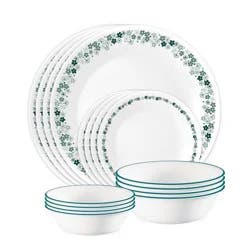 Corelle 16pc Spring Blossom Green Dinnerware Set