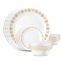 Corelle 16pc Butterfly Gold Dinnerware Set