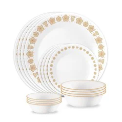 Corelle 16pc Butterfly Gold Dinnerware Set