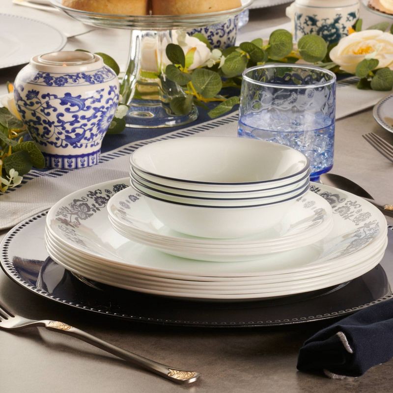 slide 7 of 7, Corelle 16pc Old Town Blue Dinnerware Set, 16 ct