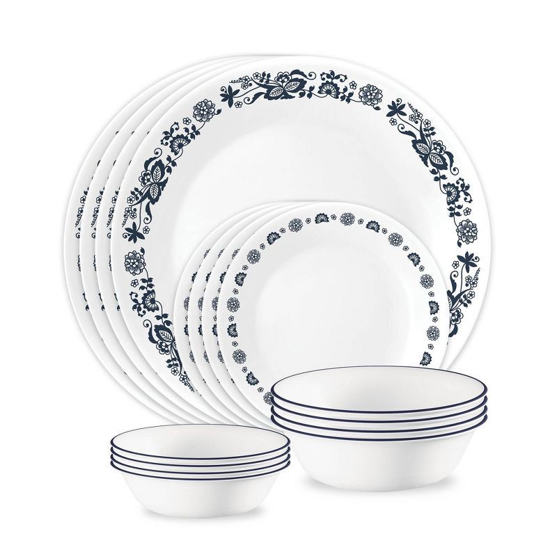 slide 1 of 9, Corelle 16pc Old Town Blue Dinnerware Set, 16 ct