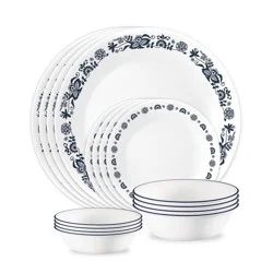 Corelle 16pc Old Town Blue Dinnerware Set