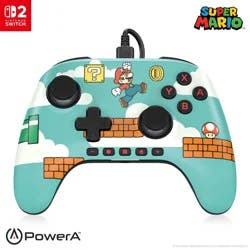 PowerA Advantage Wired Controller for Nintendo Switch 2 - Mario Time: USB, 10ft Cable Length