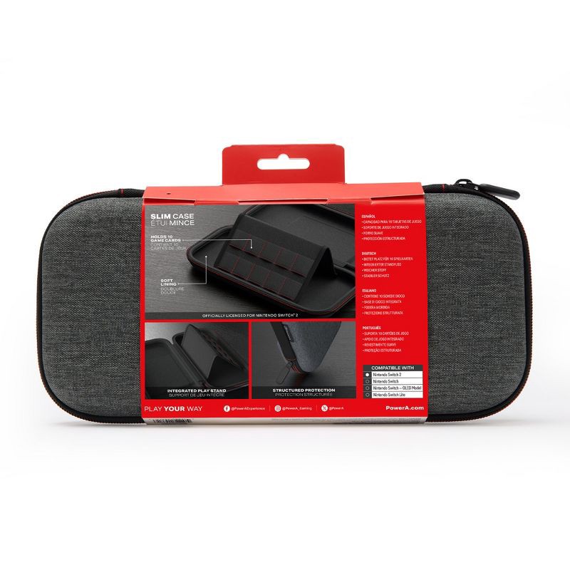 slide 10 of 10, Slim Case for Nintendo Switch 2 - Dark Heather Gray: PowerA USB Console Cover, 1 ct