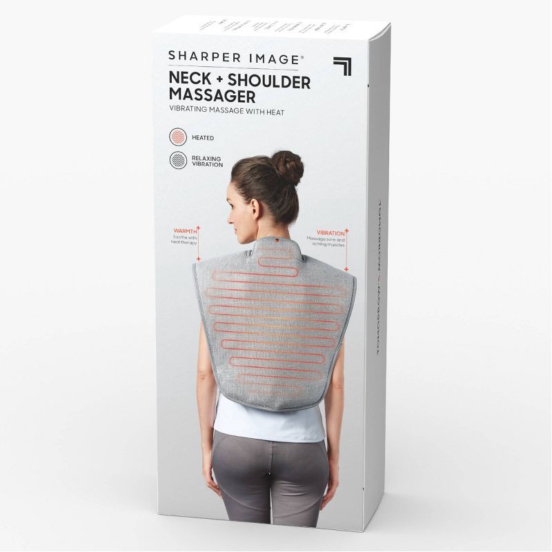 slide 7 of 7, Sharper Image Heated Neck and Shoulder Massager Wrap, 1 ct