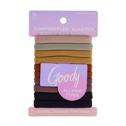 Goody Cool Neutrals Seamless Elastics - 10ct: Hair Styling, All Hair Types, Nylon, Elastic