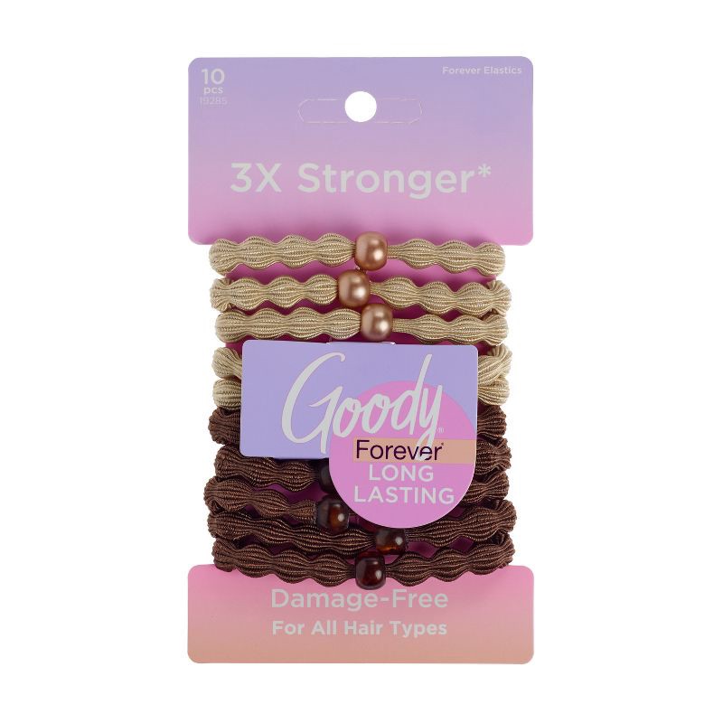 slide 1 of 7, Goody Forever Elastics - Blonde/Brown - 10ct: Hair Styling, All Hair Types, 10 ct