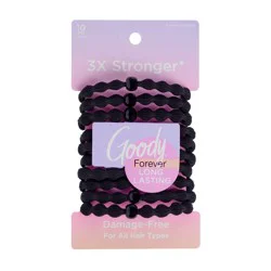 Goody Black Forever Elastics - 10ct: Hair Styling for All Hair Types, Nylon Material