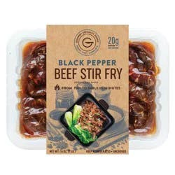 Gourmet Specialty Foods Black Pepper Beef Stir Fry Marinated Boneless - 1lb