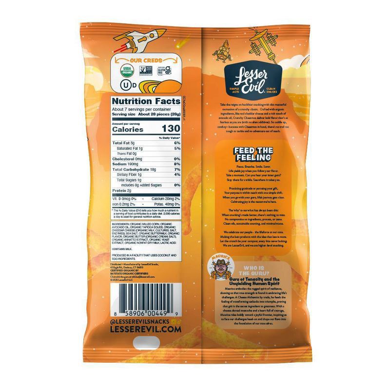 slide 2 of 3, LesserEvil Cheezmos Cowboy Cheddar Chips - 7oz, 7 oz