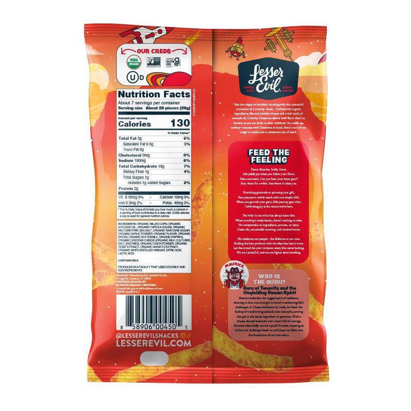 slide 2 of 3, LesserEvil Cheezmos Blazin' Hot Cheddar Chips - 7oz, 7 oz