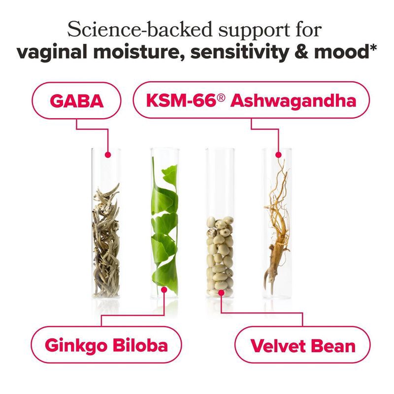 slide 4 of 8, O Positiv URO Vaginal Moisture + Mood to Support Vaginal Dryness, Intimacy, and Sexual Function Dietary Supplement - 60ct, 60 ct