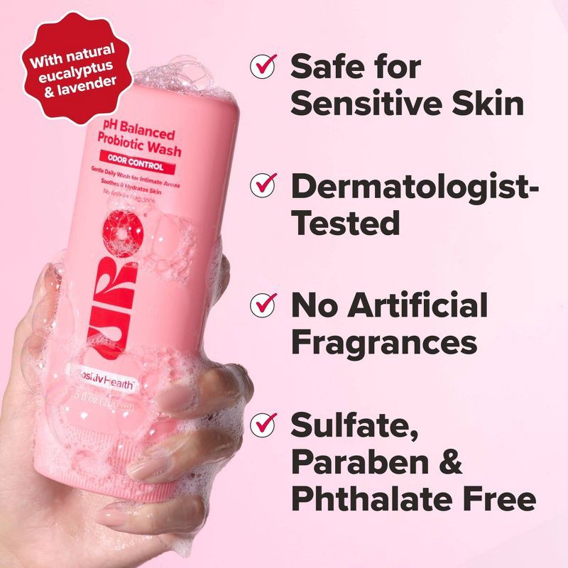 slide 3 of 10, O Positiv URO pH Balanced Probiotic Wash for Intimate Odor Control, pH Balance, Dryness & Irritation Support - 6.75 fl oz, 6.75 fl oz