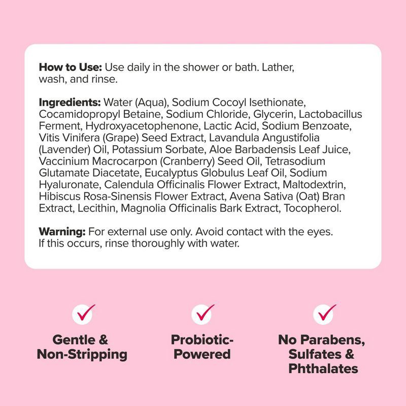 slide 9 of 10, O Positiv URO pH Balanced Probiotic Wash for Intimate Odor Control, pH Balance, Dryness & Irritation Support - 6.75 fl oz, 6.75 fl oz