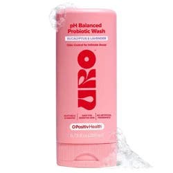 O Positiv URO pH Balanced Probiotic Wash for Intimate Odor Control, pH Balance, Dryness & Irritation - Eucalyptus & Lavender - 6.75 fl oz
