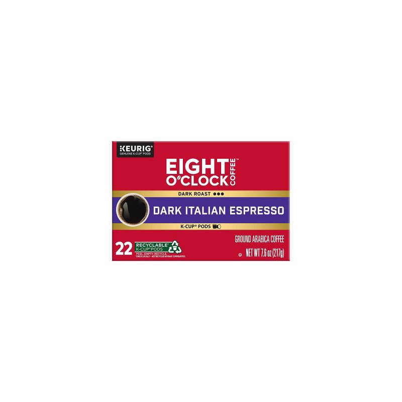 slide 6 of 6, Eight O'Clock Italian Espresso Blend Dark Roast Coffee Pods - 22ct, 22 ct