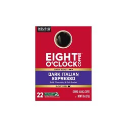 Eight O'Clock Italian Espresso Blend Dark Roast Coffee Pods - 22ct
